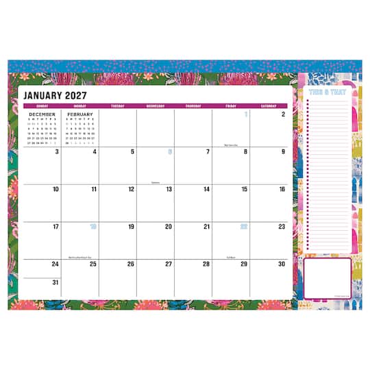 2027 Maximal Mirage Medium Desk Pad Monthly Blotter Calendar